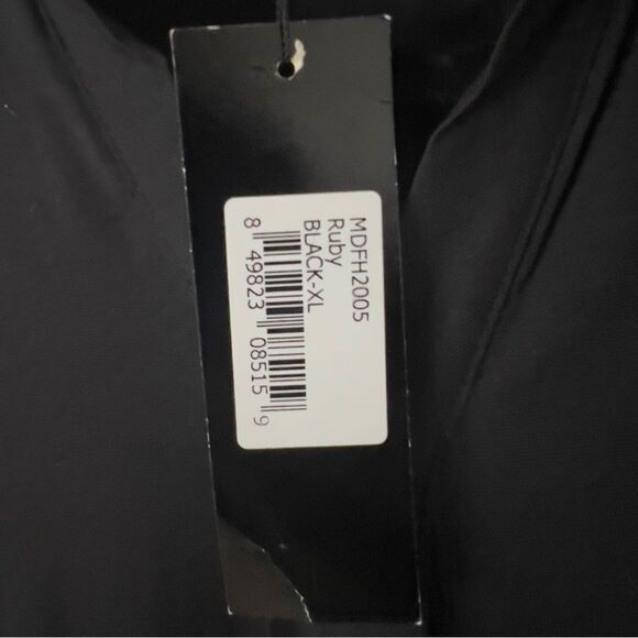 Mikarose V Neck Long Sleeve Modest Black Tiered Relaxed Fit Dress Extra Large - Picture 6 of 10